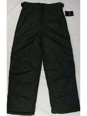 London Fog Kids Black Ski Snow Pants with Adjustable Waist Straps M 10-12